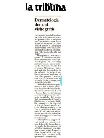 Dermatologie domani visite gratis