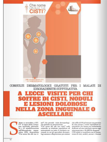 A Lecce visite gratuite per chi soffre di cisti, noduli e lesioni dolorose nella zona inguinale o ascellare